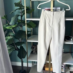 Zara high waisted trousers with pleating and seam detail.